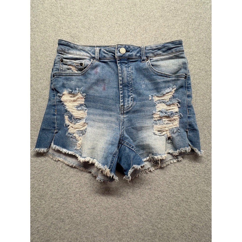 Vanilla Star Distressed High Waisted Denim Shorts Blue Size 5 V32682-1